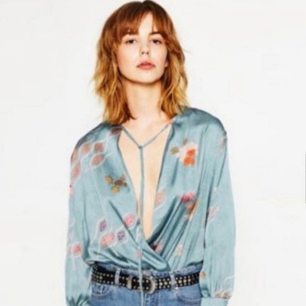 Zara satin bodysuit